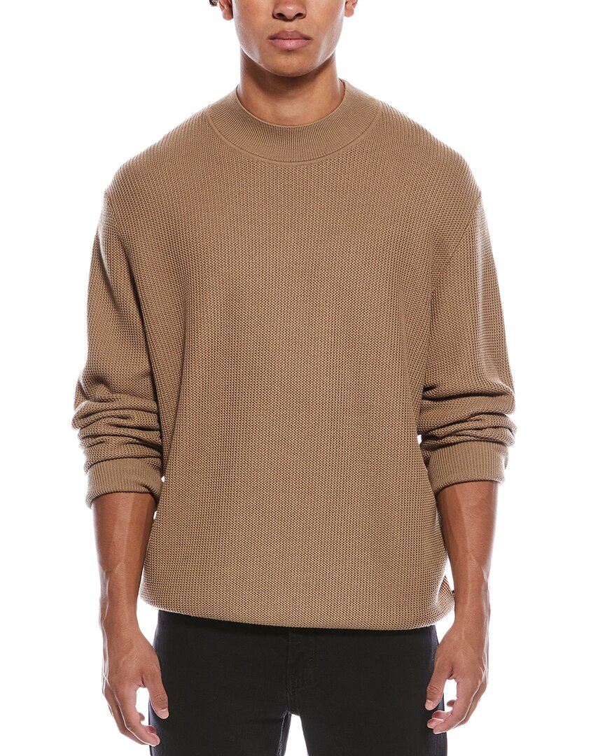 Hugo Boss Derano Wool-blend Crewneck Sweater In Brown