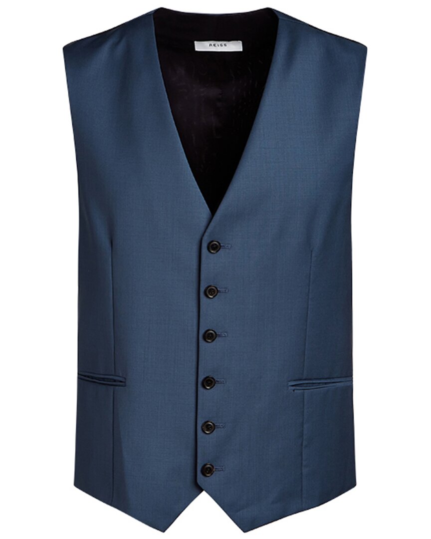 Reiss Extra Wool Vest In Blue