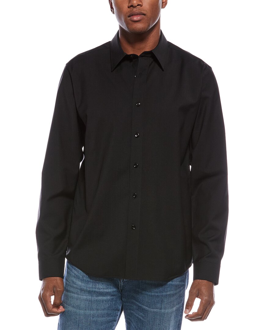 Theory Hugh Wool Shirt In Black