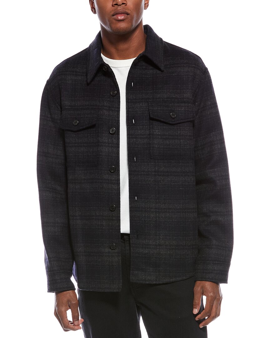 Theory Wool & Cashmere-blend Shirt Jacket In Black