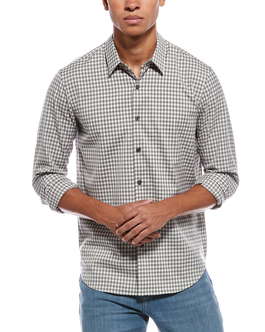 Theory Ramy Plaid Shirt In Gray