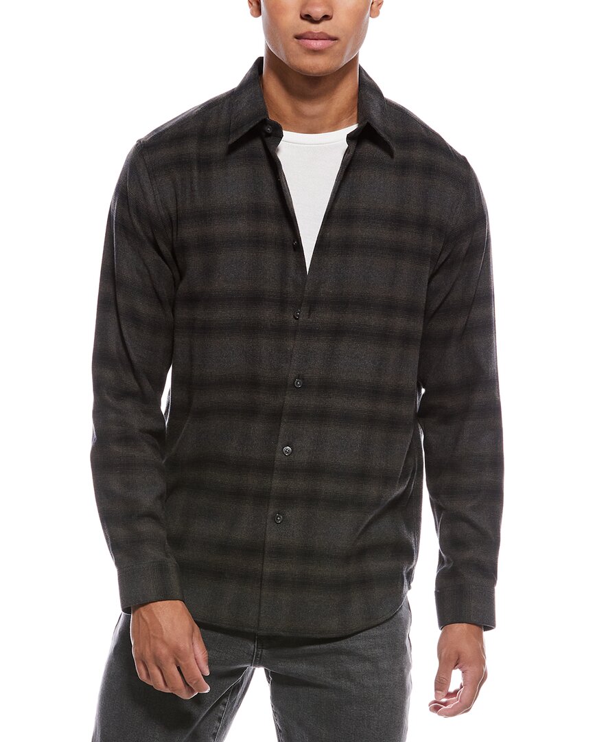 Theory Irving Plaid Cotton Flannel Button-up Shirt In Green