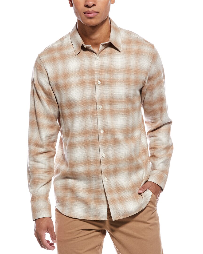Theory Irving Shirt In Plaid Cotton Flannel In Multi