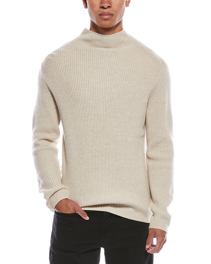Theory Nardo Wool & Cashmere-blend Mock Neck Sweater In Brown