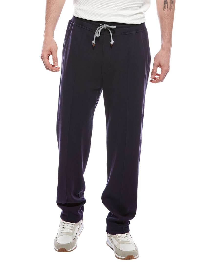 Brunello Cucinelli Cashmere Pant In Blue