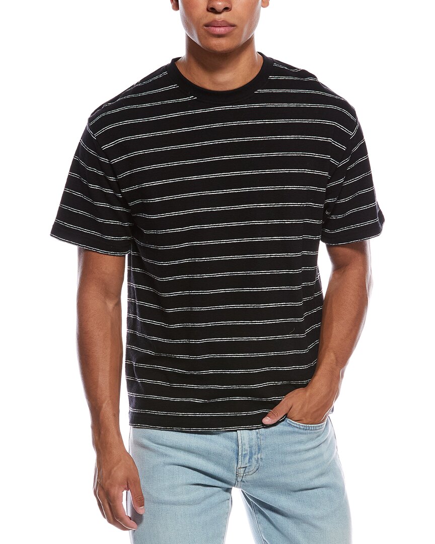 Frame Stripe Organic Cotton T-shirt In Black