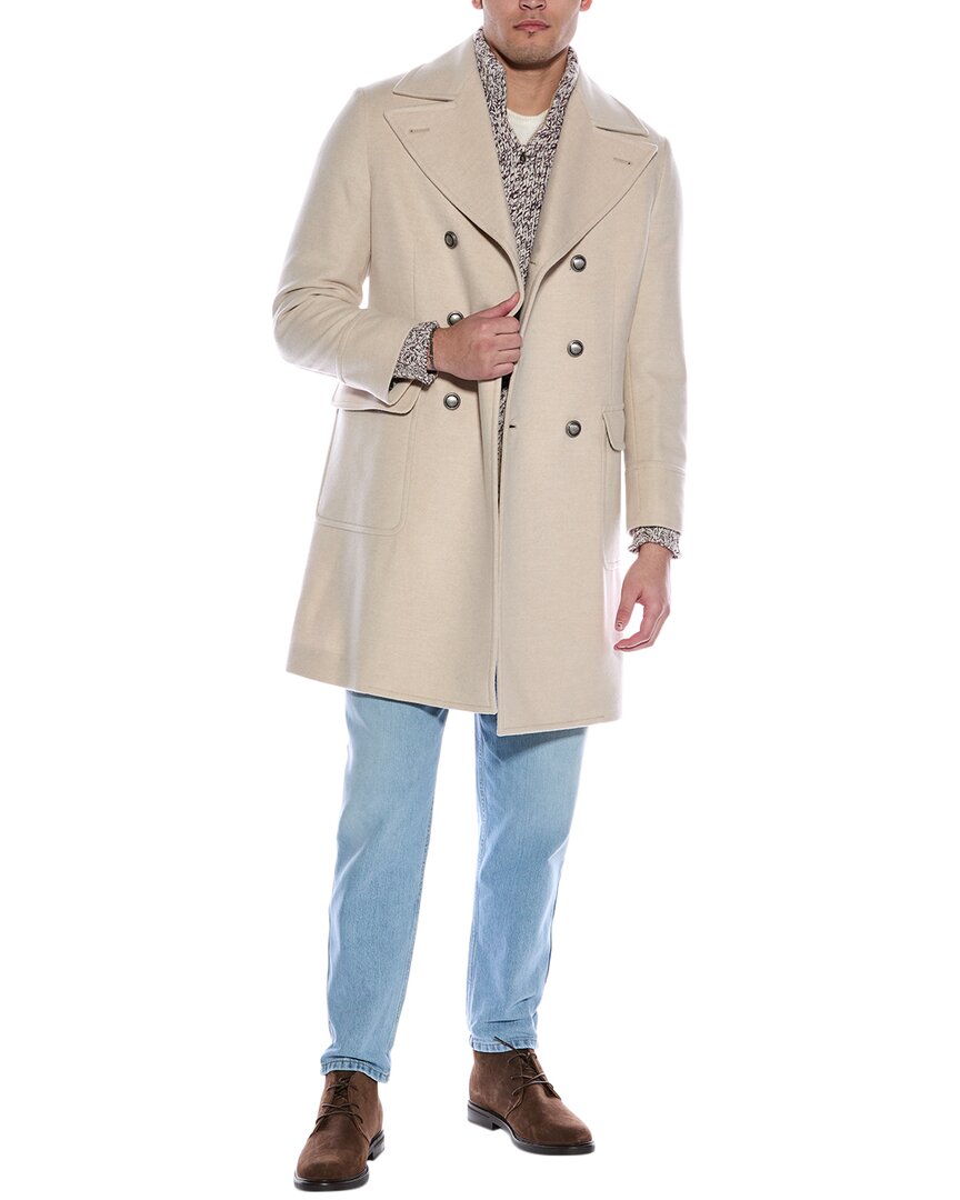 Brunello Cucinelli Cashmere Coat In Neutral