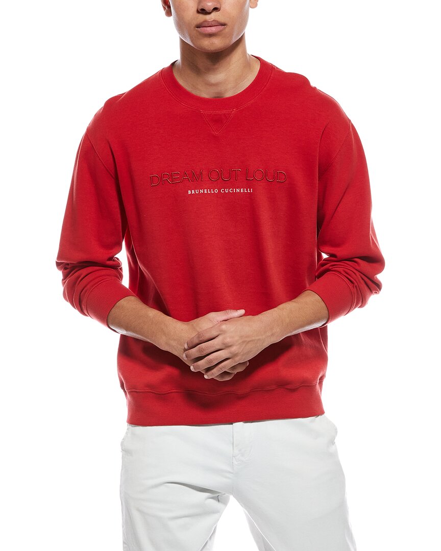 Brunello Cucinelli Crewneck Sweatshirt In Red