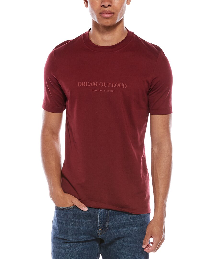 Brunello Cucinelli Man T-shirt Burgundy Size Xl Cotton In Red