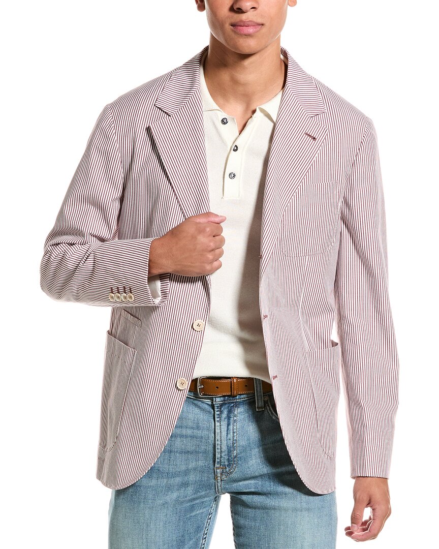 Brunello Cucinelli Stripe Blazer In Pink