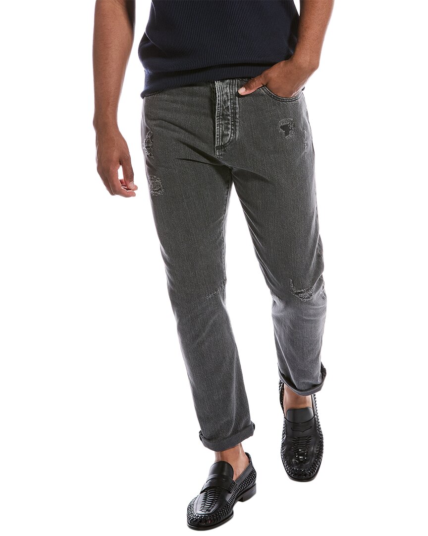 Brunello Cucinelli Leisure Fit Black Straight Jean In Black