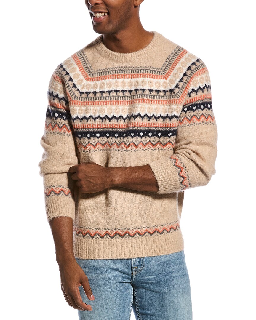 Brunello Cucinelli Fair Isle Alpaca Blend Crewneck Sweater In Brown