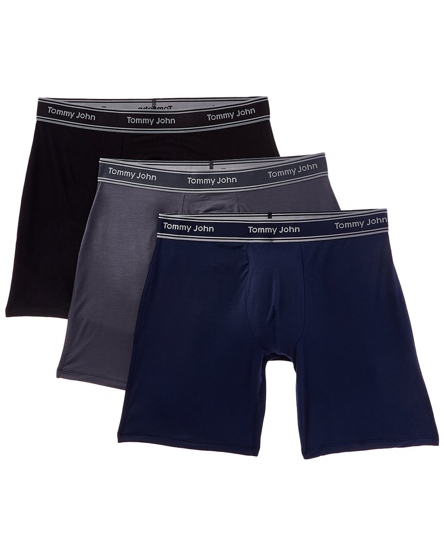 Tommy John Set Of 3 Essential Luxe Bamboo Trunk In Black