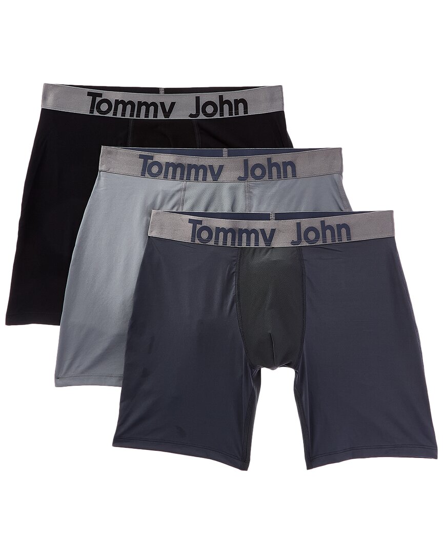 Tommy John Set Of 3 Essential 360 Sport Boxer Brief In Black