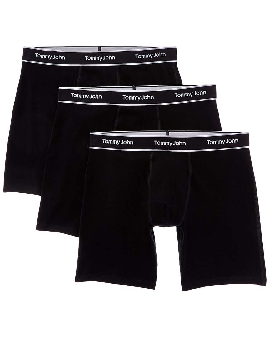 Tommy John Set Of 3 Essential Luxe Bamboo Boxer Brief In Black