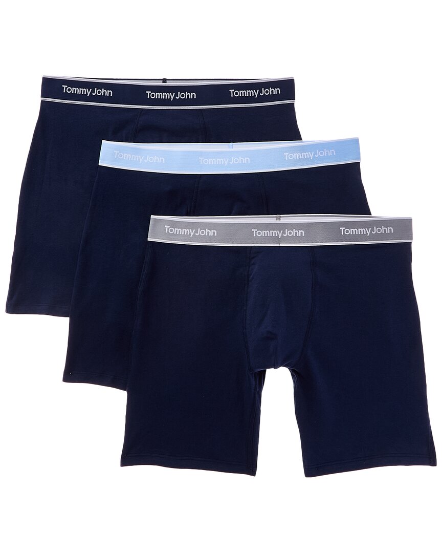 Tommy John Set Of 3 Essential Cool Boxer Brief In Blue