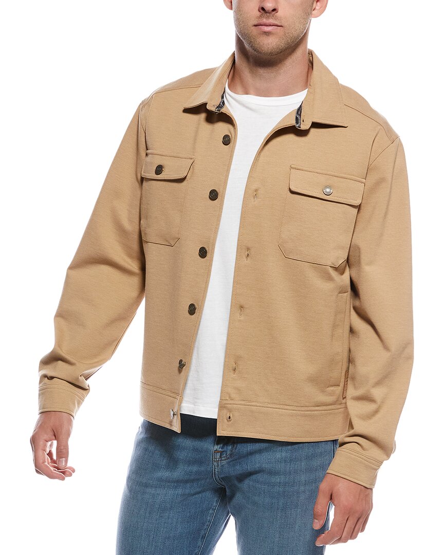 Scotch & Soda Canvas Shirt Jacket In Brown