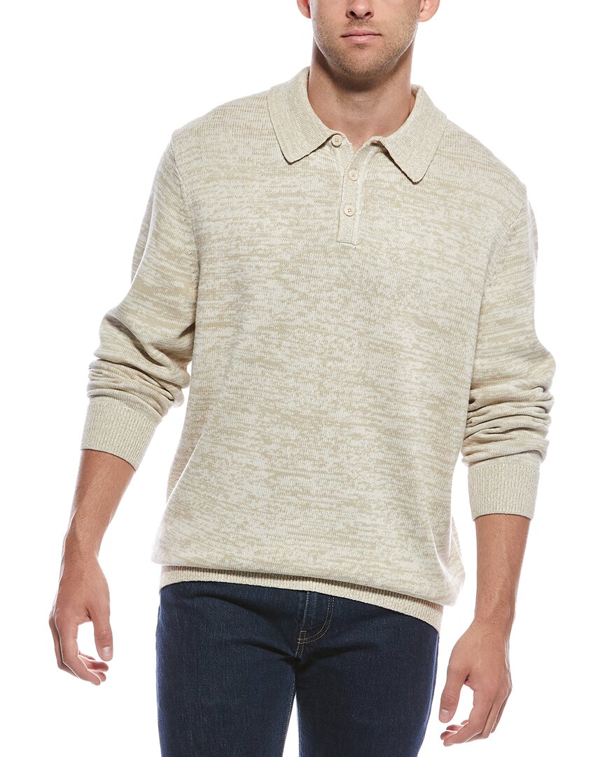 Scotch & Soda Uneven Marl Polo Sweater In Neutral