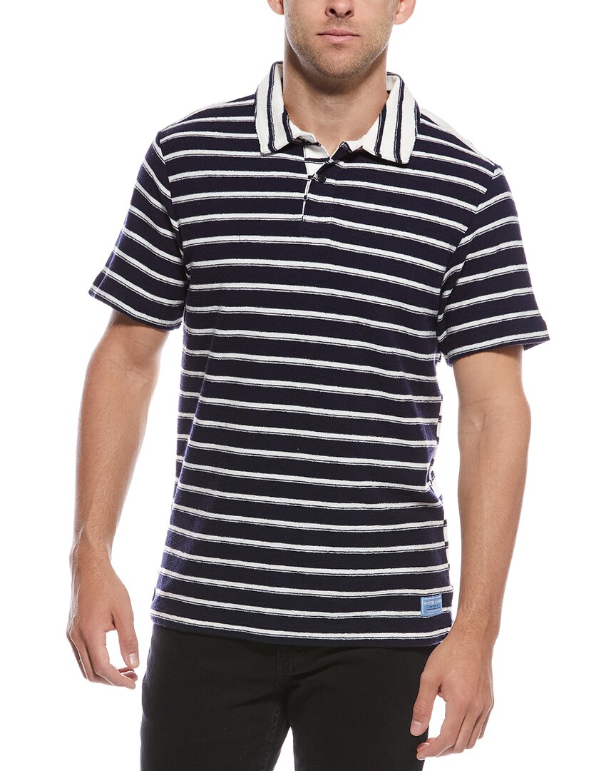 Scotch & Soda Stripe Polo Shirt In Blue