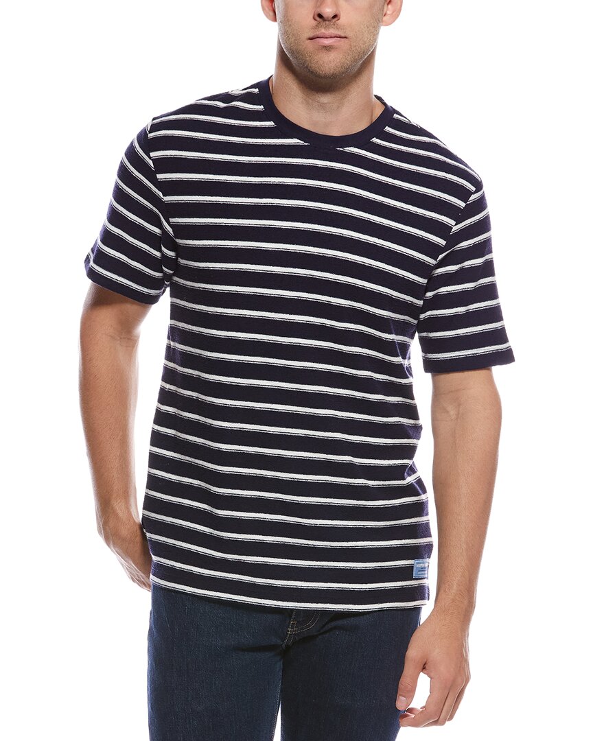 Scotch & Soda Textured Stripe T-shirt In Blue