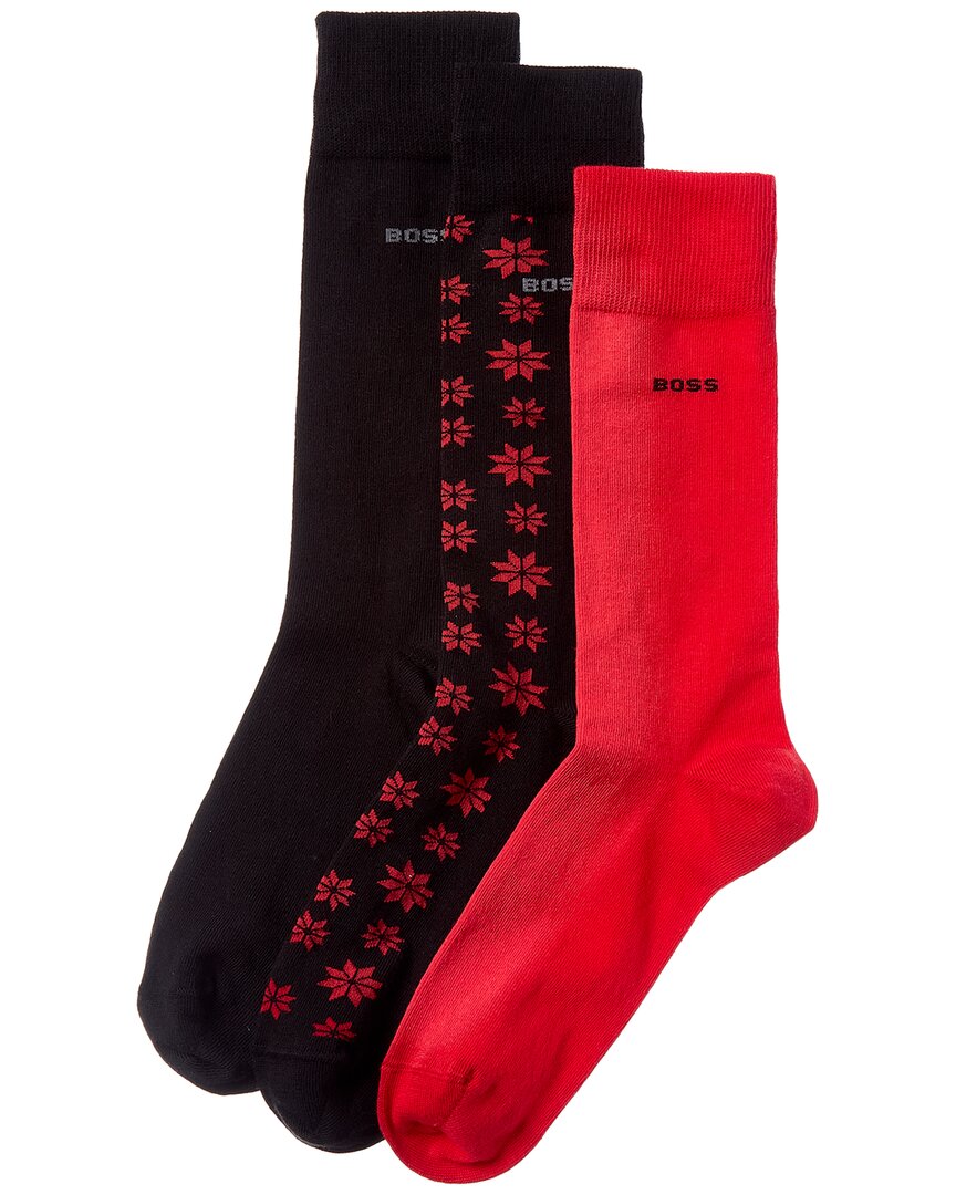 Hugo Boss 3pk Winter Socks Gift Set In Multi