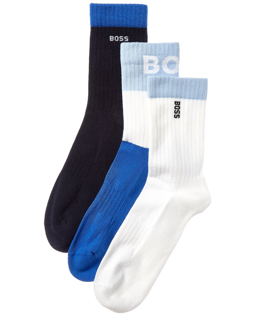 Hugo Boss 3pk Iconic Block Socks In White