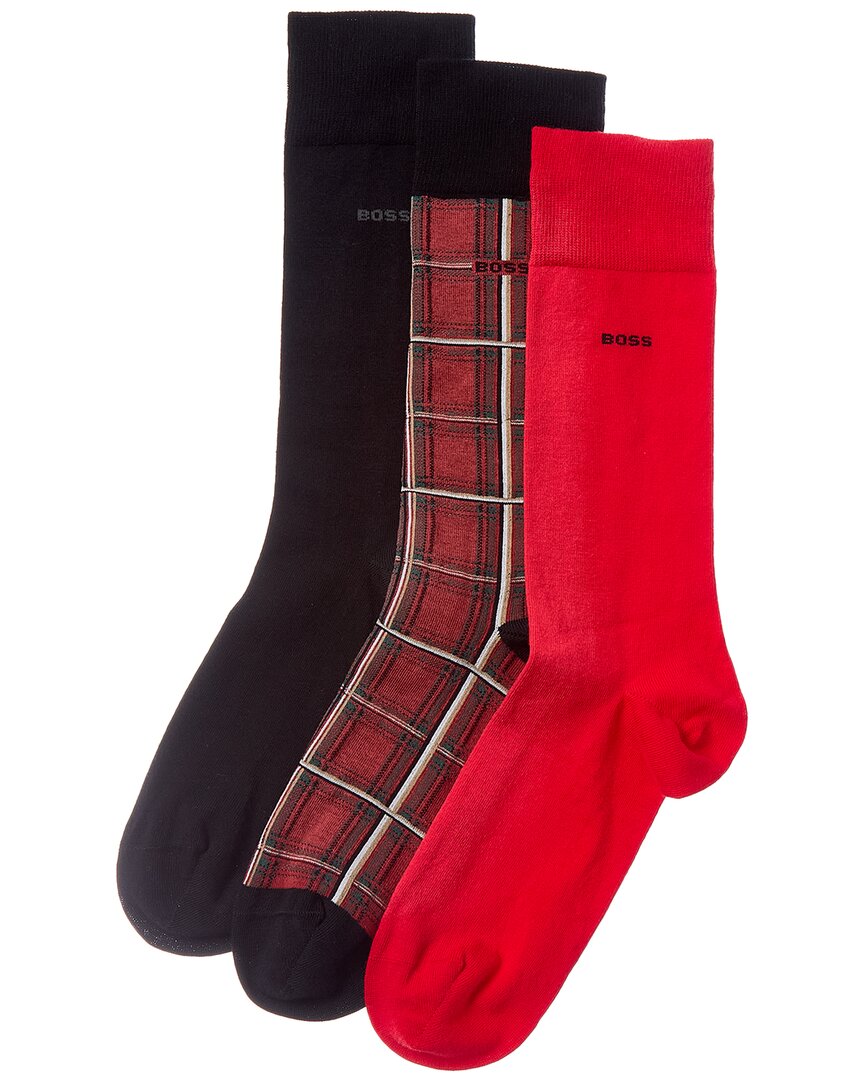 Hugo Boss Dnu  3pk Winter Socks Gift Set In Multi