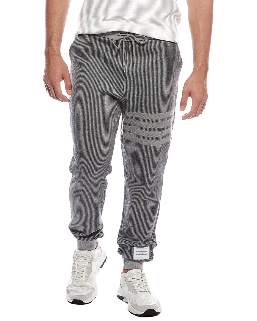 Thom Browne 4-bar Knitted Track Pants In Gray