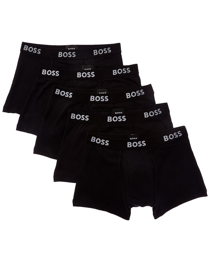 Hugo Boss 5pk Authentic Boxer Trunk In Black