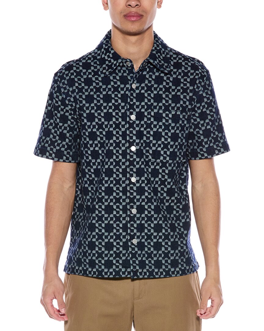 Simkhai Jonas Jacquard Denim Shirt In Blue