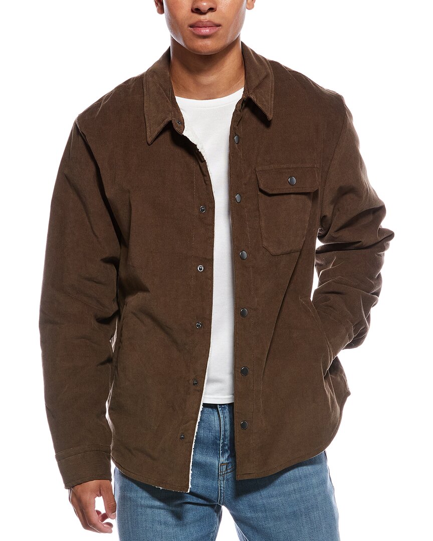 James Perse Corduroy Sherpa-lined Jacket In Brown