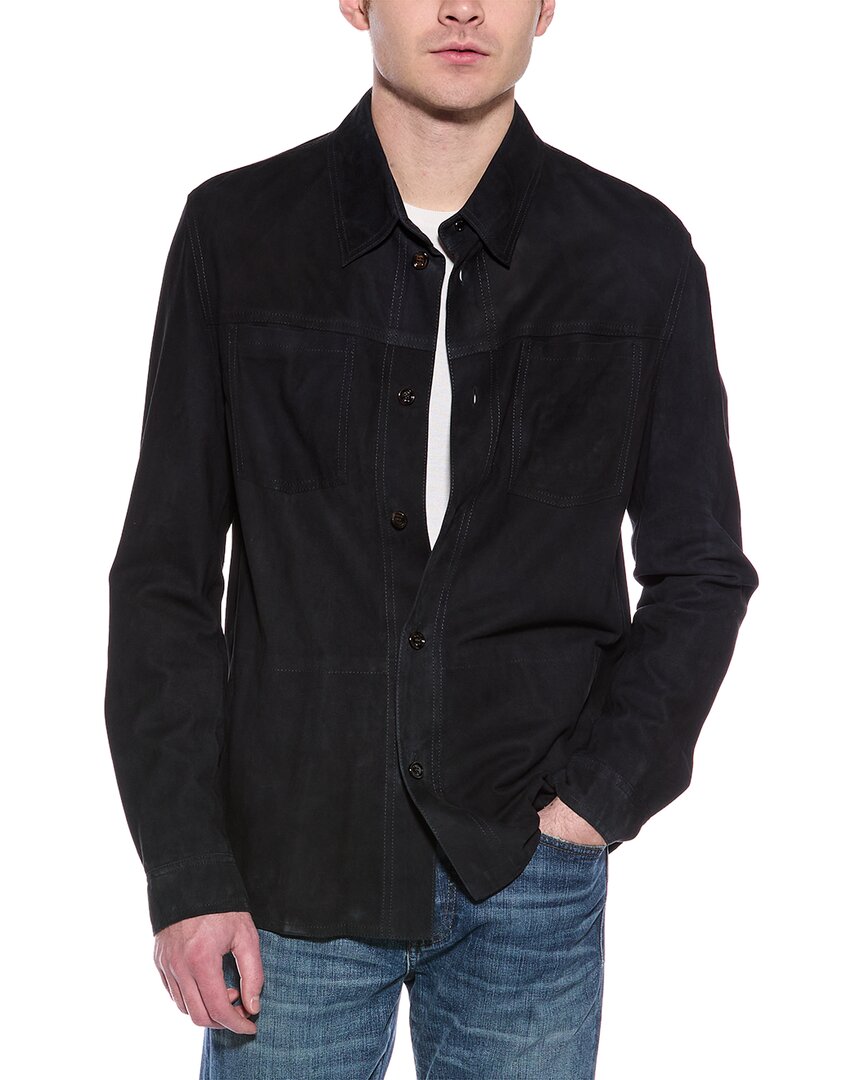 Moorer Bobbiourg Suede Jacket In Black
