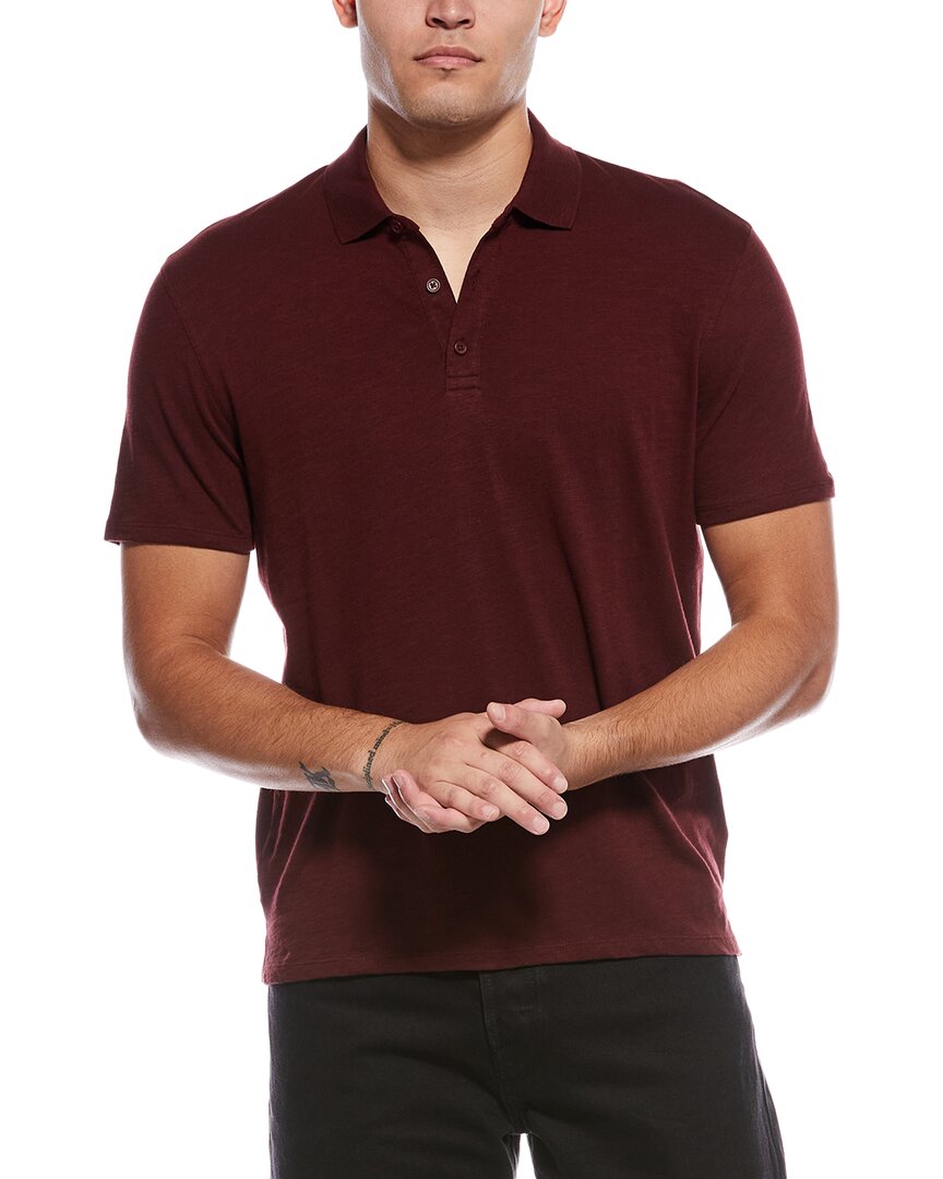 Vince Slub Polo Shirt In Brown