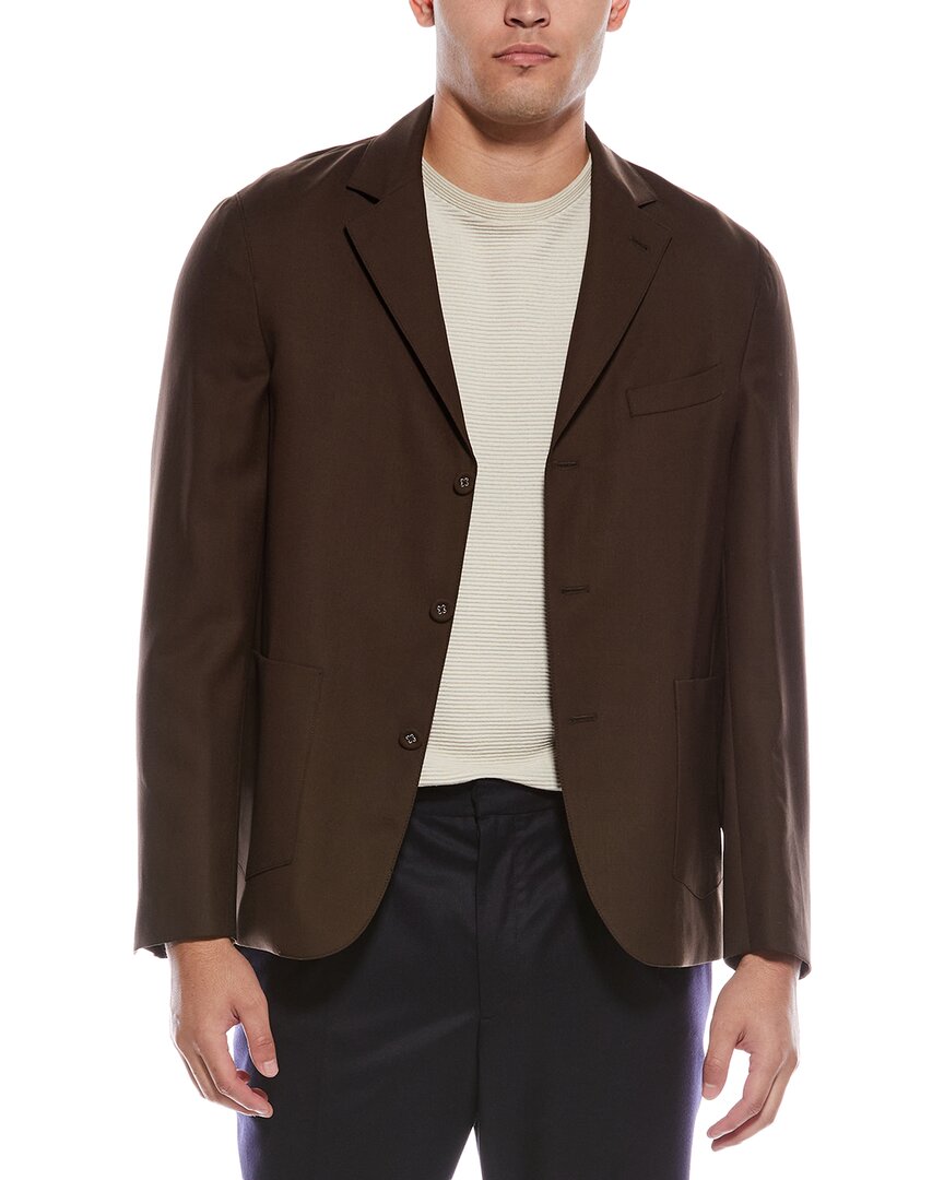 Officine Generale Tene Wool Blazer In Brown