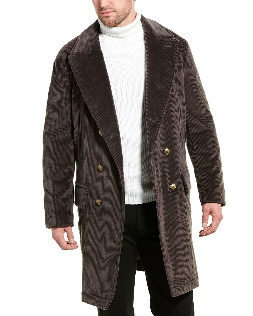 Brunello Cucinelli Corduroy Trench Coat Men's 50 | eBay