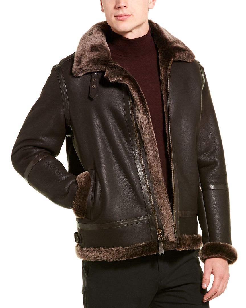 Aston Leather Winfield Shearling Coat Men's Brown S | eBay