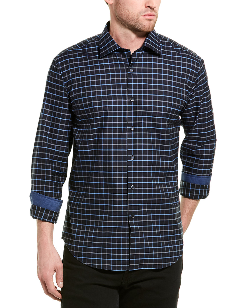 Bugatchi Gingham Shaped Fit Woven Shirt In Multi