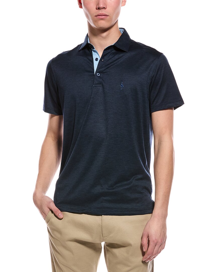 Tailorbyrd Performance Mesh Polo Shirt In Blue