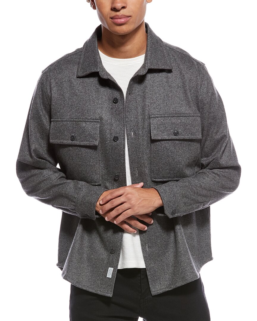 Todd Snyder Cashmere-blend Overshirt In Gray