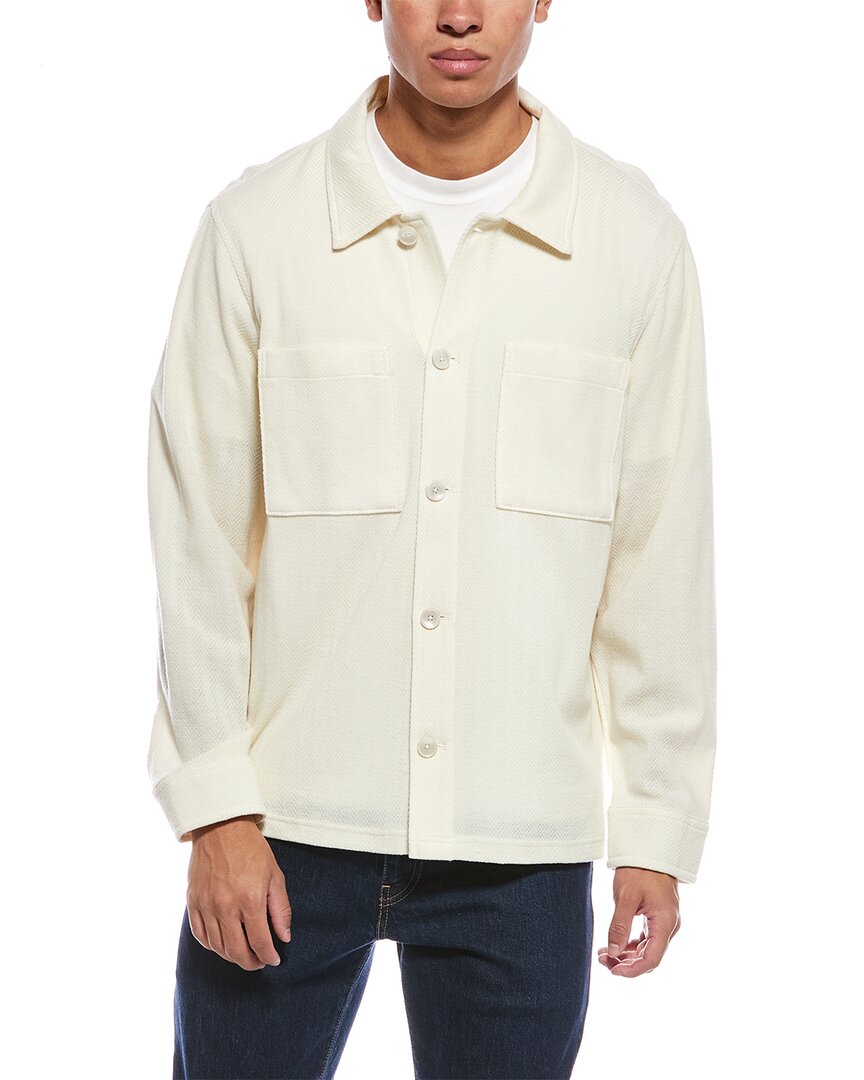 Todd Snyder Herringbone Knit Wool-blend Shirt In White