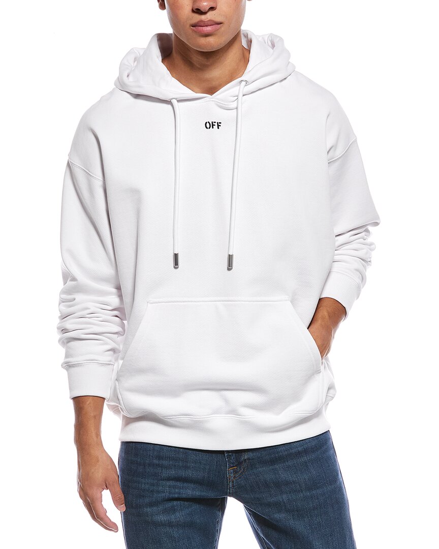 Off-white Arrow Skate Printed French Cotton-terry Hoodie In White