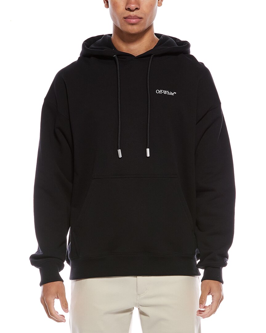 Off-white Vanish Arrow Printed French Cotton-terry Hoodie In Black
