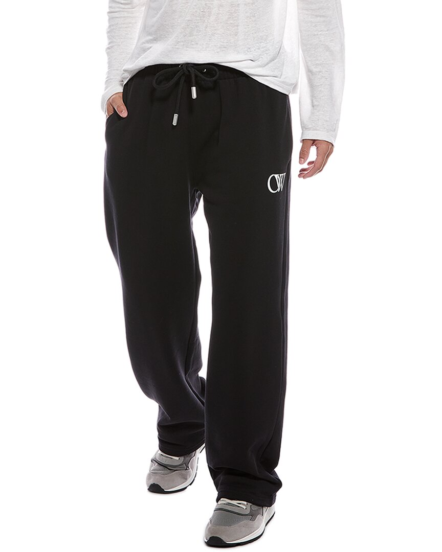 Off-white Printed French Cotton-terry Sweatpants In Black