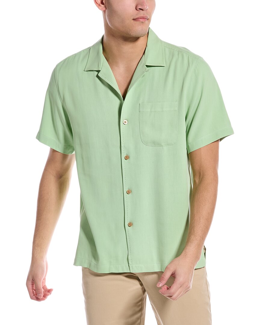 Tommy Bahama Hawaiian Herringbone Silk Shirt In Nocolor