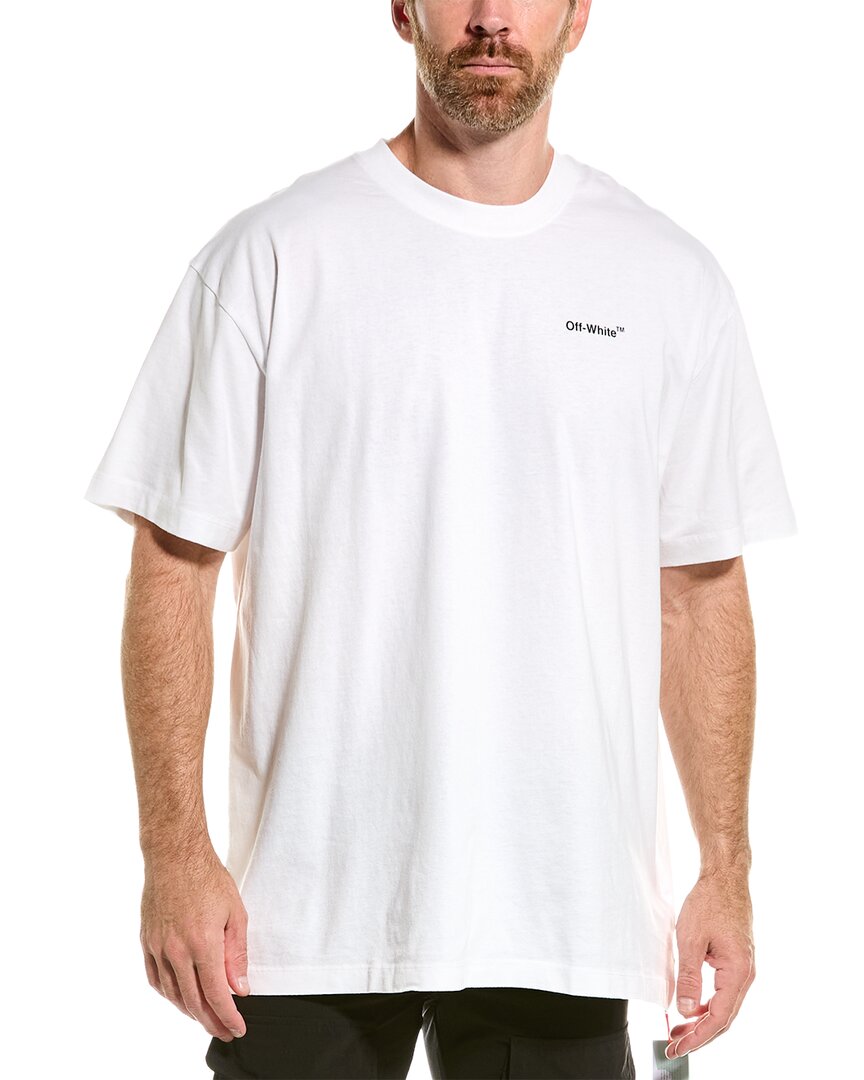 Off-white Back Arrow Printing Round Neck Short Sleeve White In White