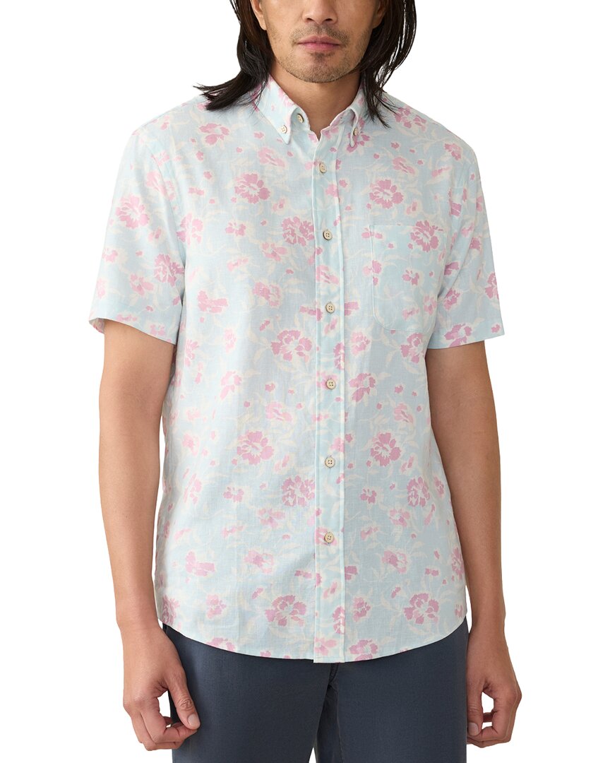 Faherty Short-sleeve Breeze Shirt In Clear Waters Blossom