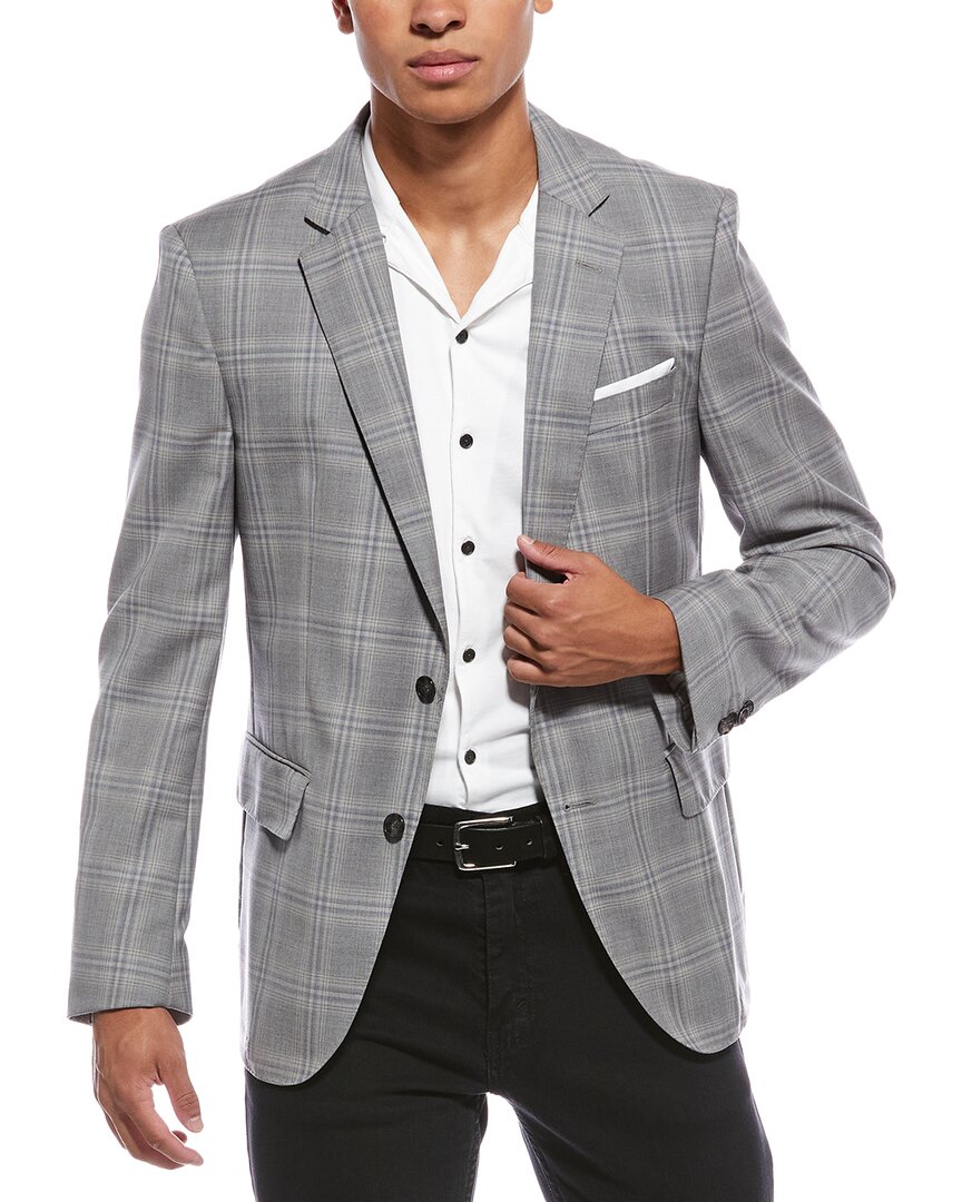 Hugo Boss Hutson Wool Blazer In Gray