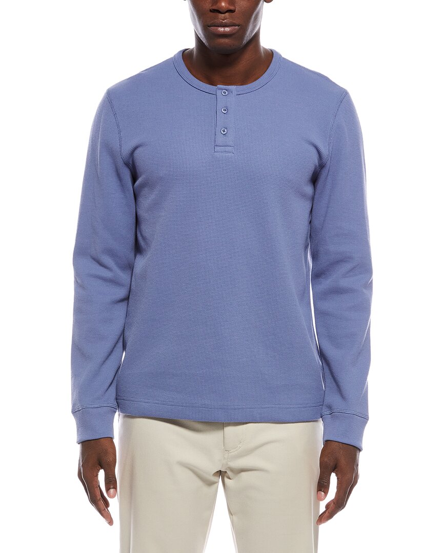 Onia Heavyweight Waffle Henley In Blue
