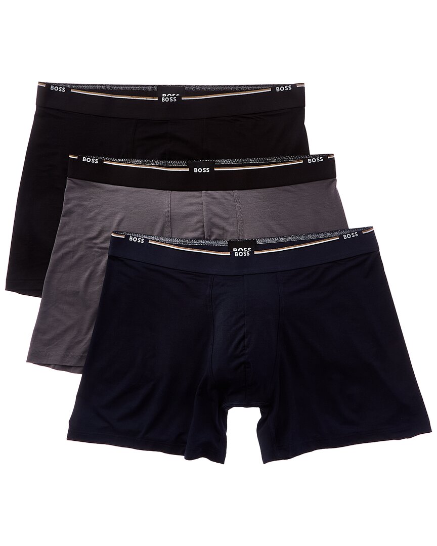 Hugo Boss 3pk Bamboo Boxer Brief In Black