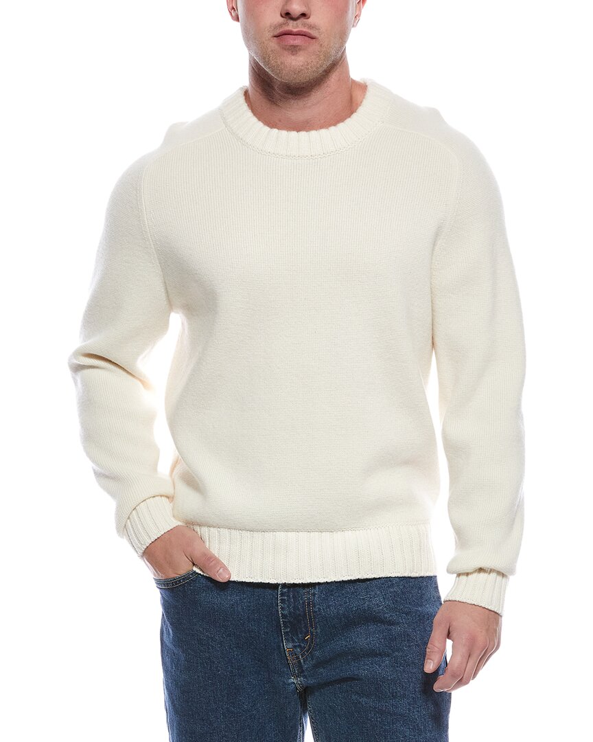Theory Heavy Wool & Cashmere-blend V-neck Sweater In White